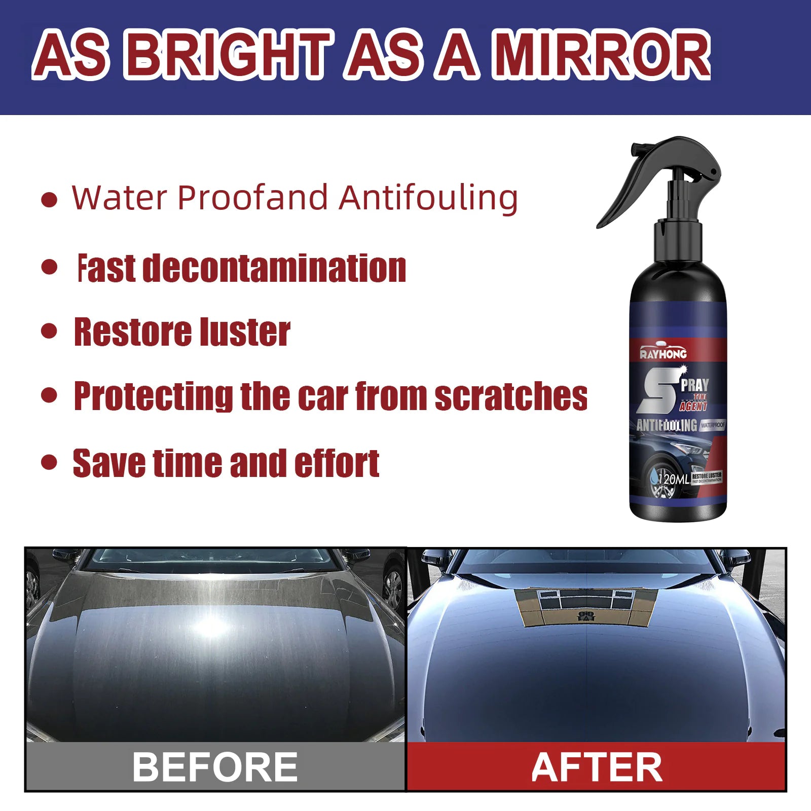 Rayhong Spray de revestimiento de automóviles para pulir y brillar