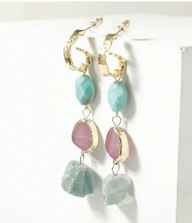 Pendientes Largos de Piedra para Mujer - Directos de Fábrica